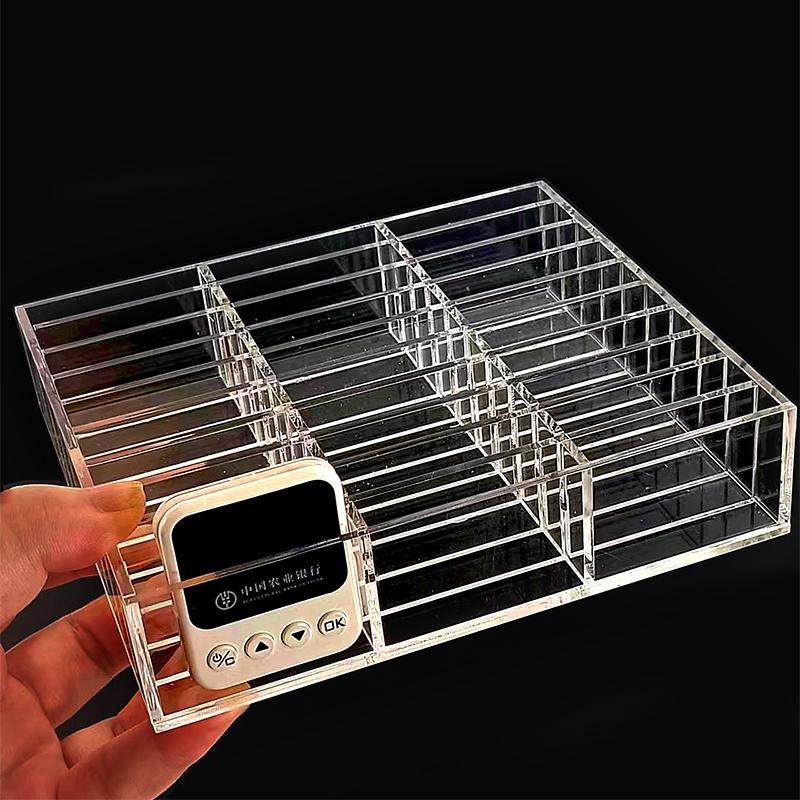 亚克力大容量ukey透明收纳盒定制U盾陈列架金税盘企业网银格子盘,收纳整理,桌面收纳盒,淘宝优惠券,粉丝福利购,淘宝优惠卷