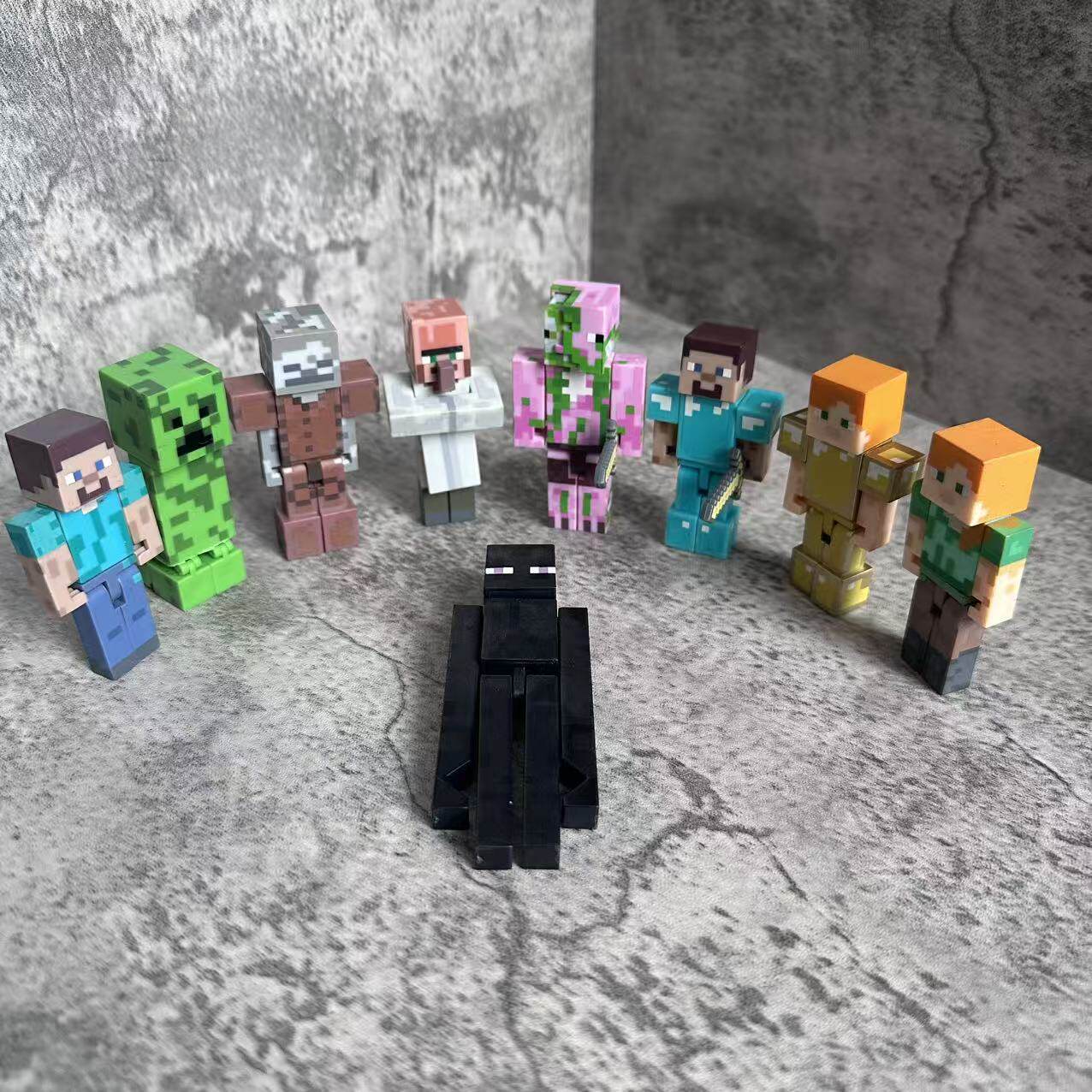 正版我的世界玩具苦力怕史蒂夫末影人公仔积木玩偶人仔摆件手办