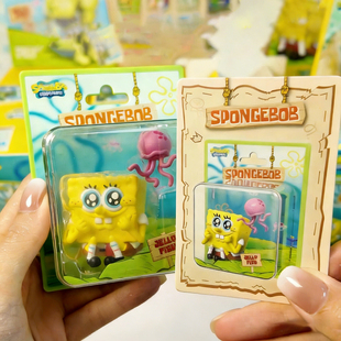海绵宝宝心动图鉴盲盒比奇堡磁吸冰箱贴小公仔摆件玩具路人鱼kkv