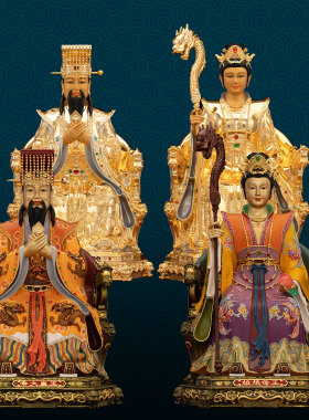 黄铜中式客厅玉帝王母神像