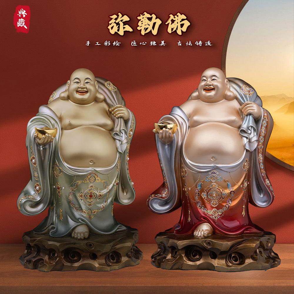 京铜纯铜弥勒佛像笑佛贴