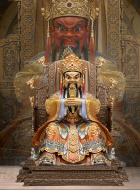 黄铜彩绘祝福家用广济龙王佛像