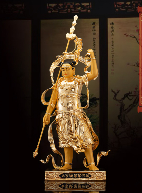 神像纯铜殷元帅佛像摆件