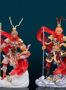 汉白玉中式齐天大圣摆件