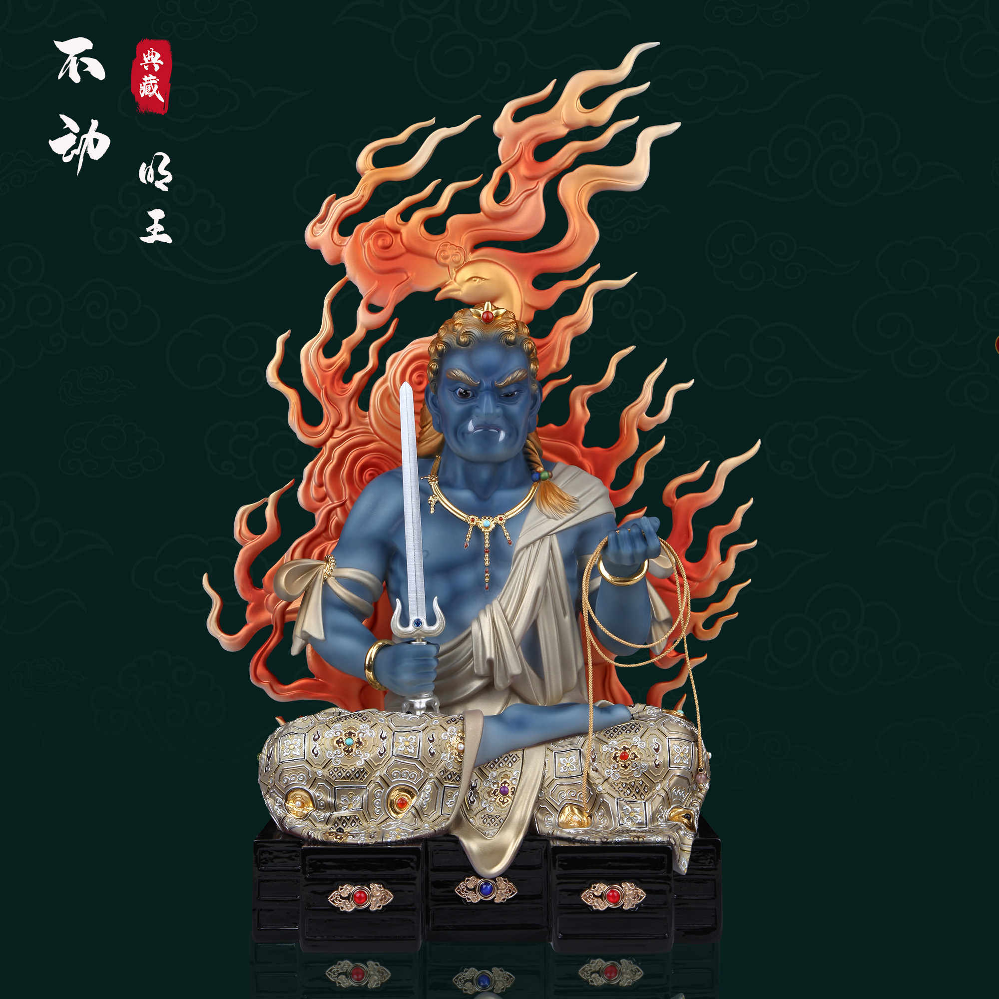 圣丰石材中式客厅不动明王佛像