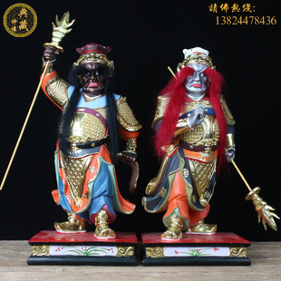 牛马将军神像摆件 玻璃钢树脂道供奉地府阴神 新品 牛头马面神像