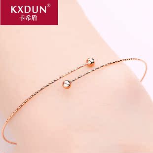 卡希盾新品18k金手镯玫瑰金手镯女款彩金手链开口K金2018gn908