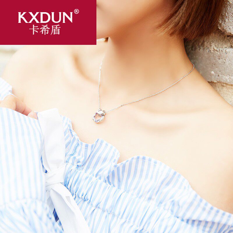 KXDUN小众水晶小天鹅纯银项链女锁骨链轻奢韩版个性潮气质lg0904