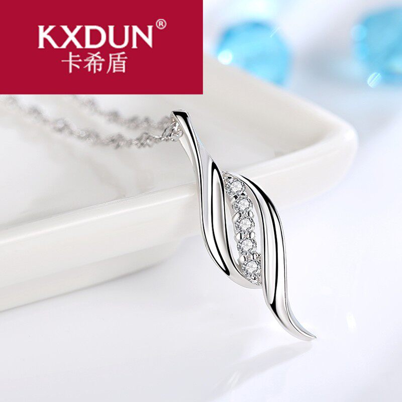 一叶子925纯银项链女简约吊坠日韩国锁骨链首饰送女友生日yyd0402