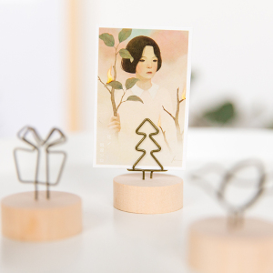 复古原木金属便签夹