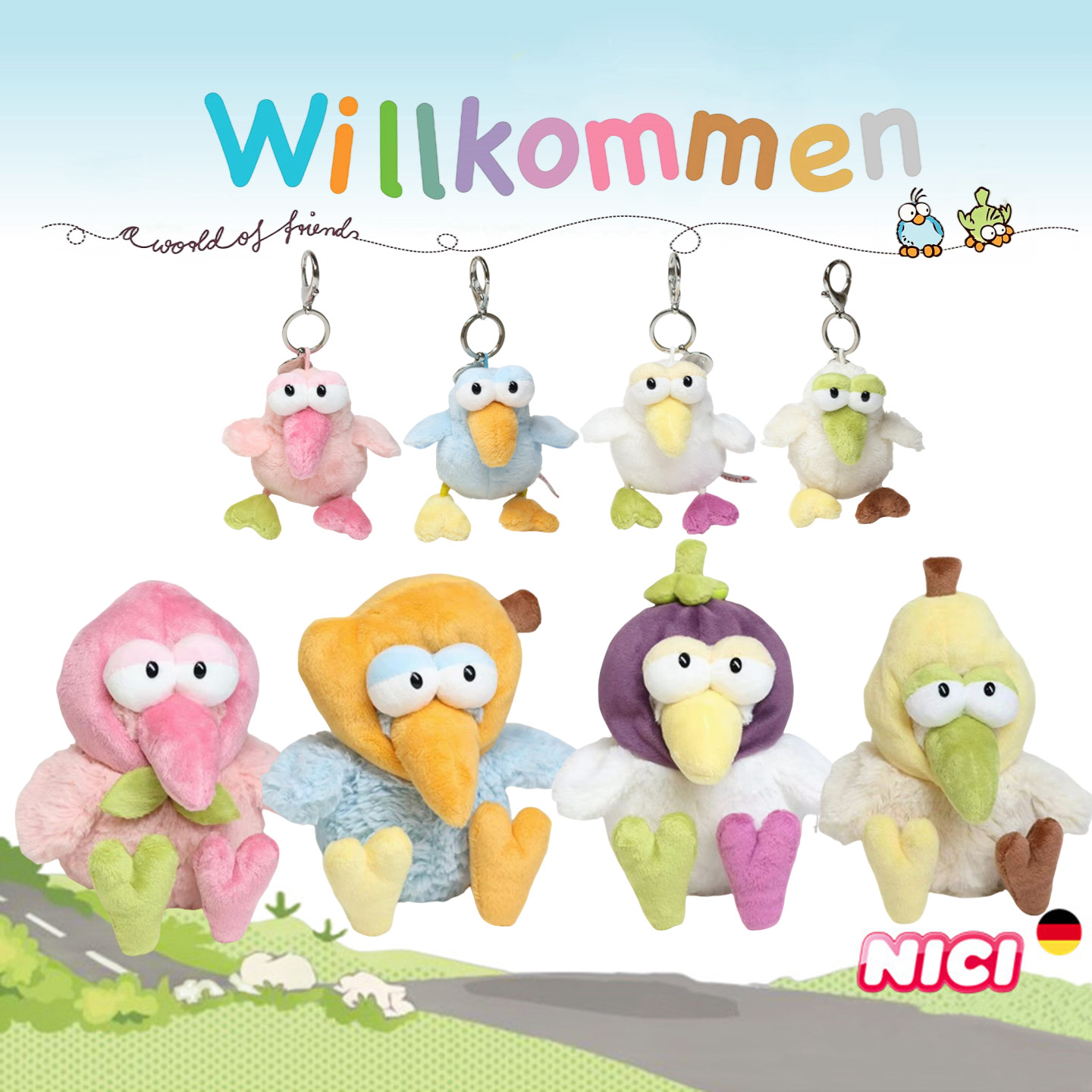 NICI限定款水果小鳥公仔包掛件