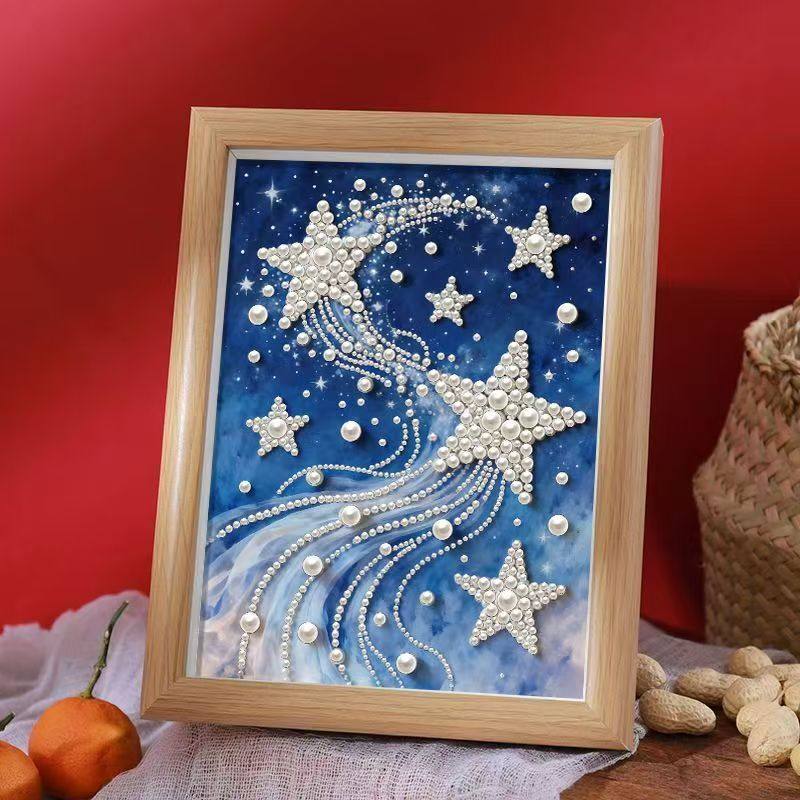 diy珍珠画手工自粘钻石画艺术画简约高级感卧室客厅挂墙装饰画