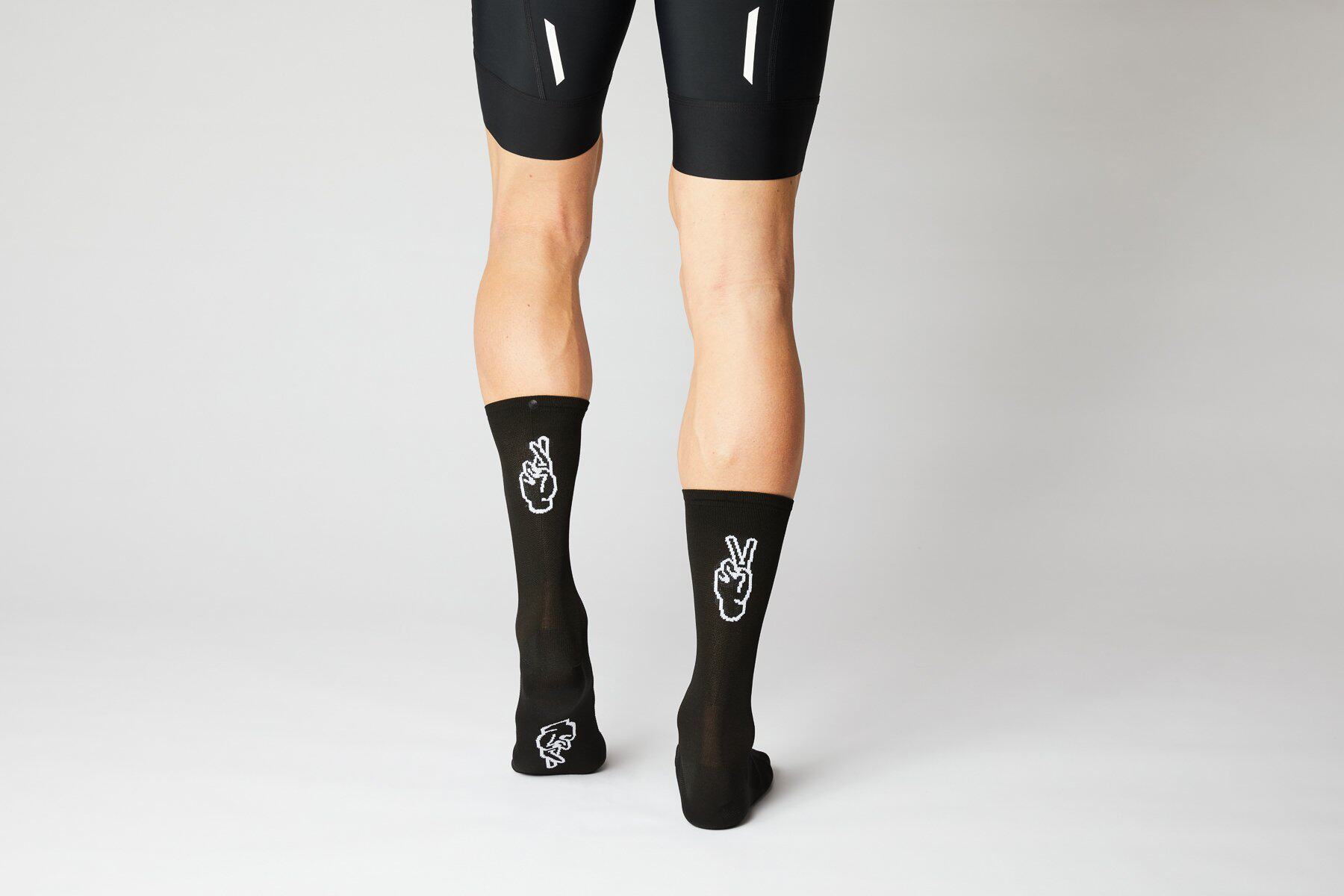 德国捏手指 fingerscrossed骑行袜大手指胜利手指网红运动袜 袜子