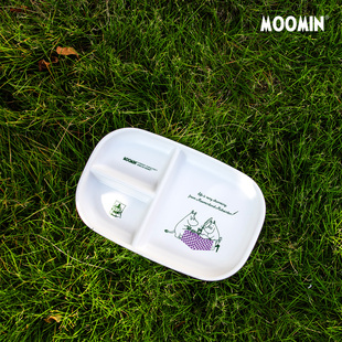 ins风网红清新餐具 果盘早餐盘 儿童辅食厚实耐摔 法式 姆明分格盘