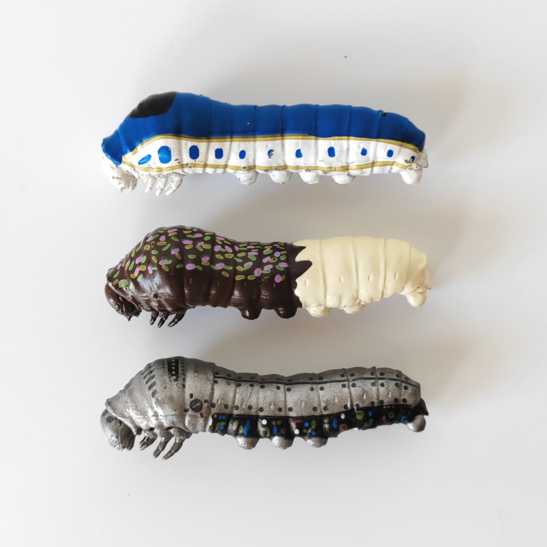 正版散货 海洋堂 爬虫类 毛毛虫扭蛋摆件模型玩具