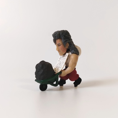 现货正版散货 日本扭蛋 北斗神拳 健次郎推矿车小摆件