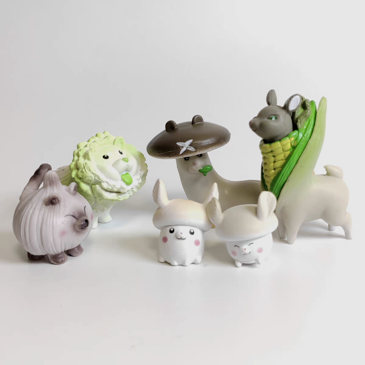 扭蛋散货STASTO蔬菜精灵妖精蘑菇兔蒜头猫白菜狗香菇貂玉米鹿