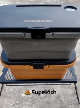 包邮Nbhd露营箱收纳箱子小桌板便携黑化风野餐收纳篮野营旅游厚实