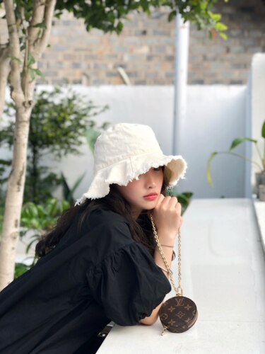 网红破边复古休闲风可折叠渔夫帽