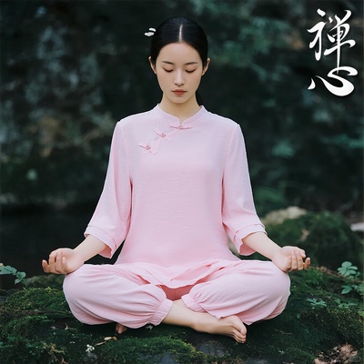 禅修服女套装佛拜衣服道服女款