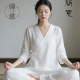 白色禅修服仙气疗愈居士服女款 佛系风拜佛打坐素衣中国风禅意女装