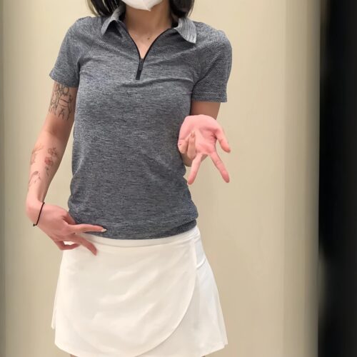 lu同款Swiftly Tech polo女士短袖运动T恤半拉链速干透气显瘦上衣
