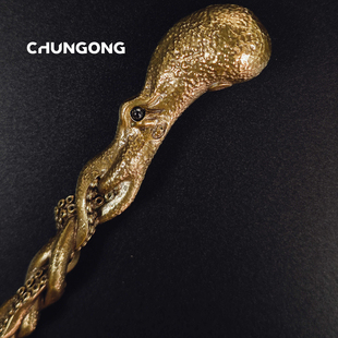 克苏鲁章鱼刺客纯铜茶刀撬茶金属家用高端高级感茶针收藏把玩铜锥