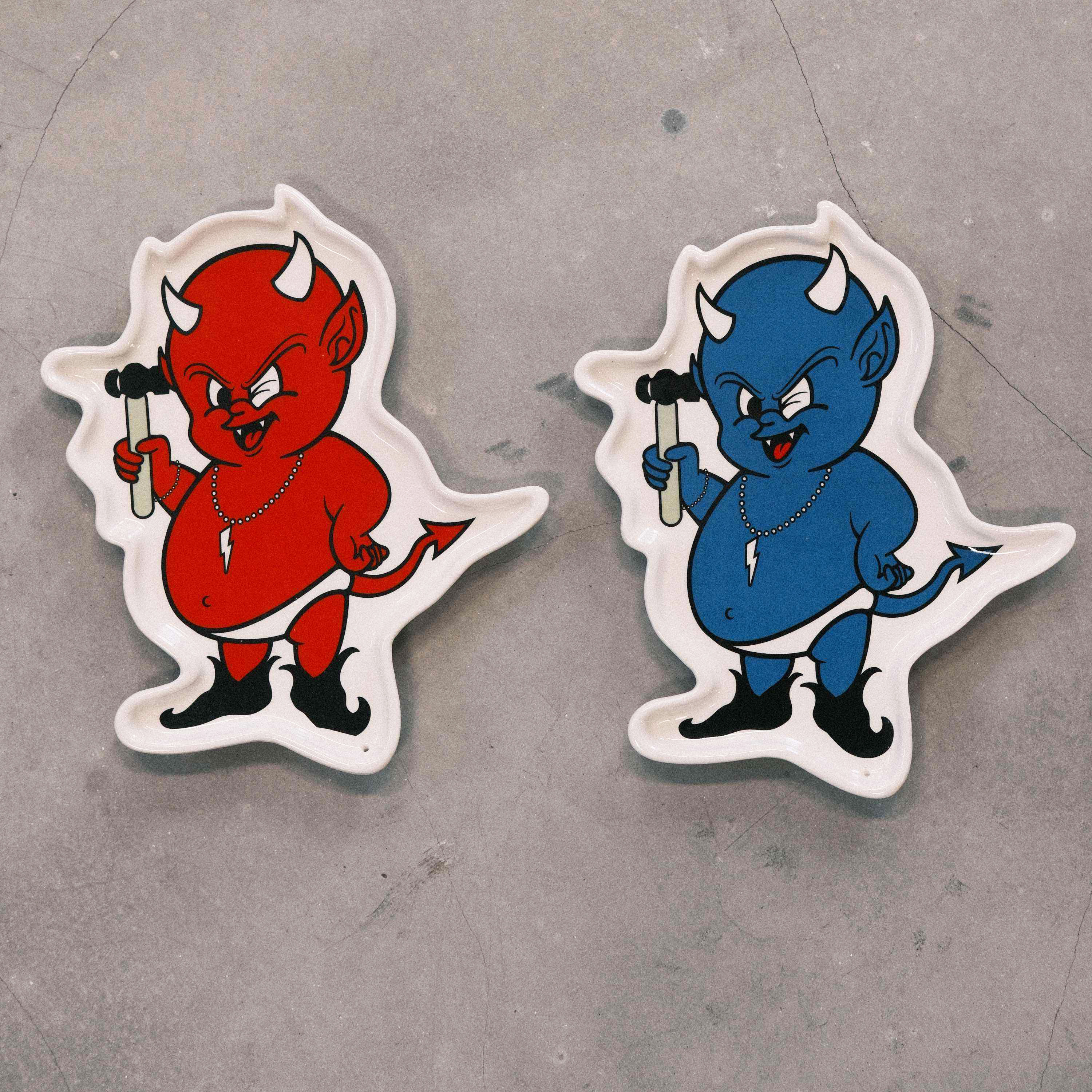 小恶魔陶瓷盘桌面首饰品收纳盘复古玄关钥匙文玩托盘置物盘香插盘,收纳整理,桌面收纳盒,淘宝优惠券,粉丝福利购,淘宝优惠卷