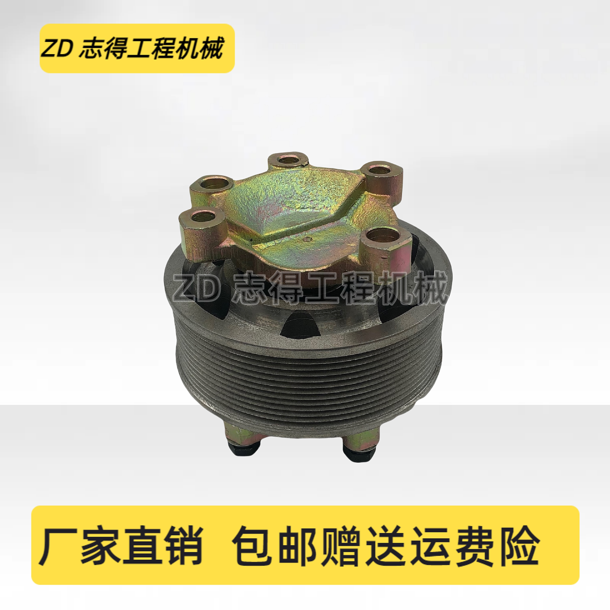 卡特E320C风扇皮带轮总成皮带轮支架三菱发动机改小轮矮款挖掘机