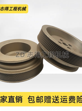 小松PC60-7 120-6曲轴皮带轮康明斯4D102发动机8PK皮带轮挖机配件