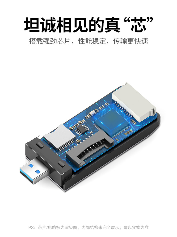 GREEN ALLIANCE USB3.0 고속 카드 리더기 일체형 SD 카드 변환기 자동차 소형 미니 TF 대형 카드 SLR 범용 CANON 카메라 메모리 카드 CF 카드 U 디스크 일체형 다기능 카드 리더기