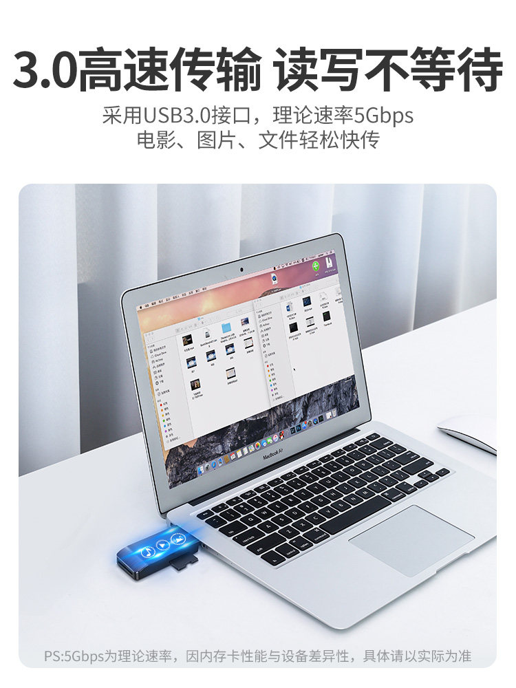 GREEN ALLIANCE USB3.0 고속 카드 리더기 일체형 SD 카드 변환기 자동차 소형 미니 TF 대형 카드 SLR 범용 CANON 카메라 메모리 카드 CF 카드 U 디스크 일체형 다기능 카드 리더기