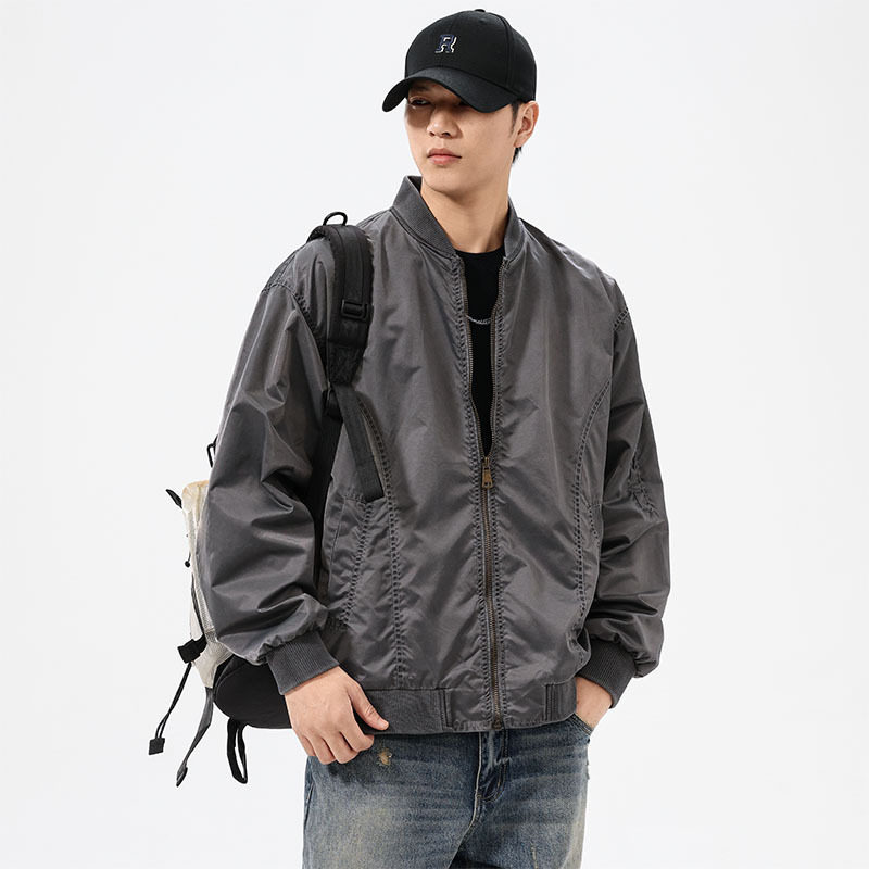 美式高街做旧飞行员夹克男