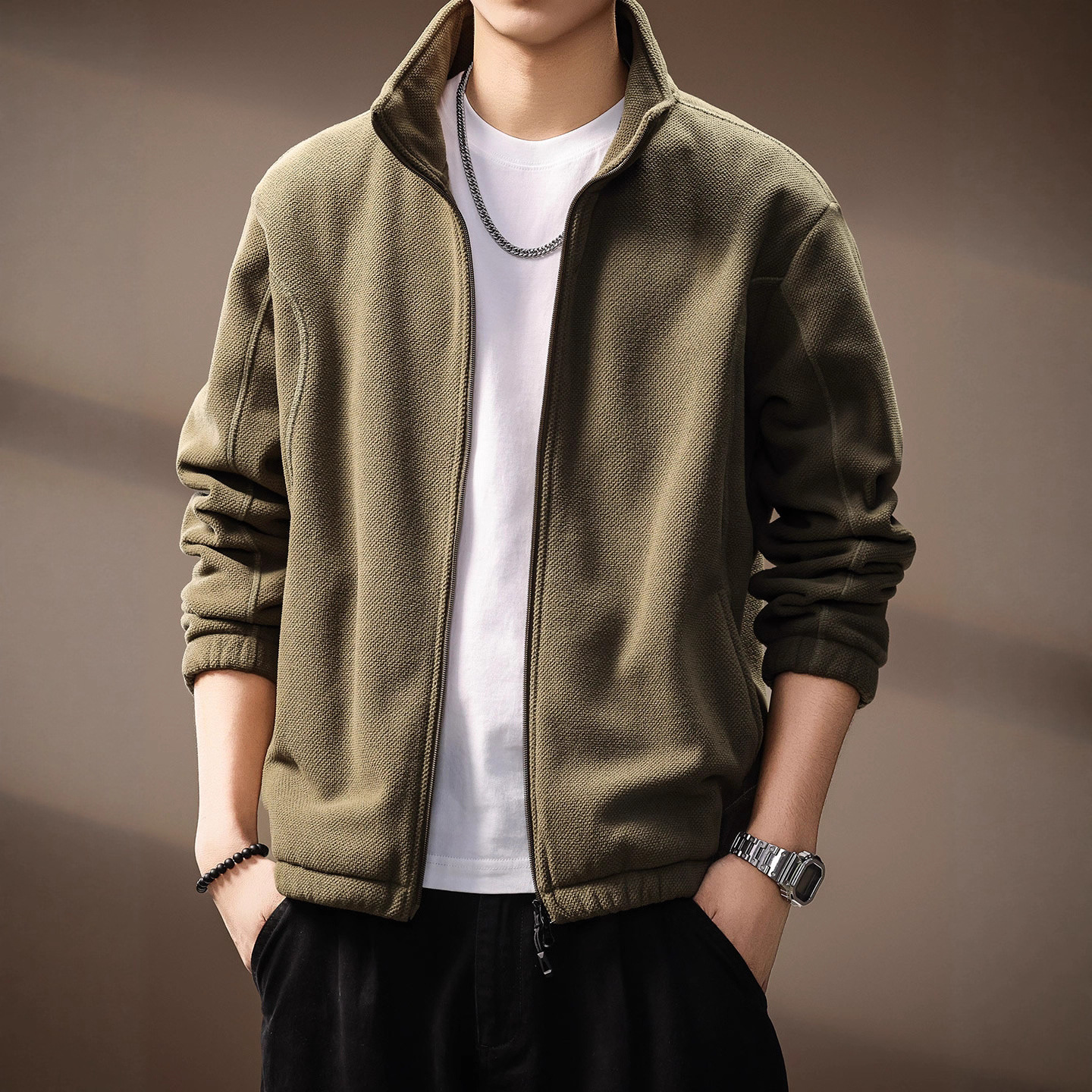 美式复古开衫卫衣男秋季新款