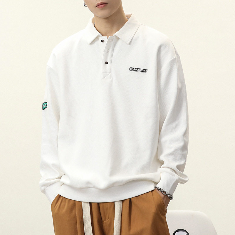 美式高街Polo卫衣男秋季新款