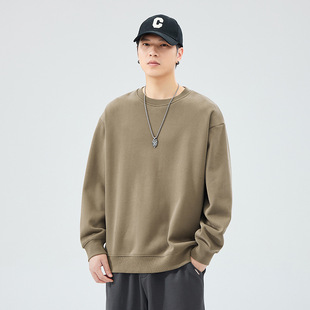 青年休闲百搭上衣服打底衫 2024新款 衣服秋冬男士 男生加绒卫衣男款