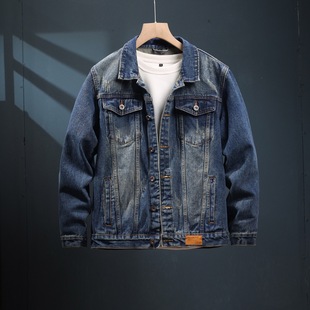 夹克百搭外套潮牌 复古牛仔外套男水洗高街痞帅机车工装 春秋款 美式
