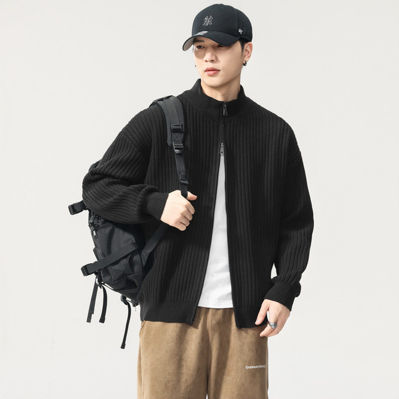 复古宽松开衫毛衣男秋冬外套