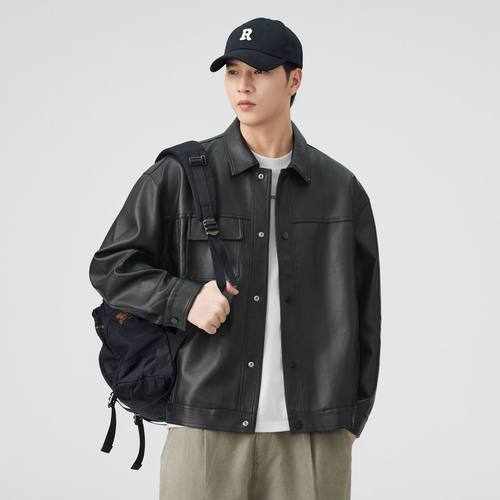 男士秋冬复古飞行员皮衣外套