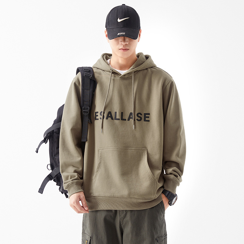 日系重磅连帽卫衣男秋季新款