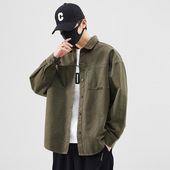 外套男美式 港风工装 衬衫 ins潮牌宽松大码 街头休闲上衣 夹克秋冬季