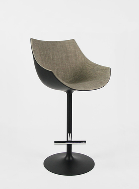 北欧轻奢卡西纳设计师玻璃钢酒店前台清吧接待洽谈旋转高脚吧椅