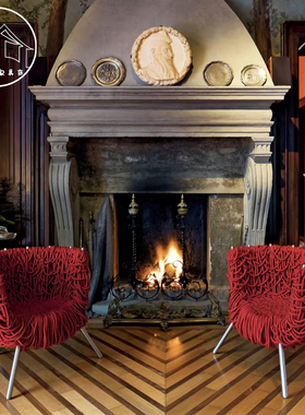 意式轻奢设计师艺术edra休闲椅样板房客厅家用高端手工编织单人椅