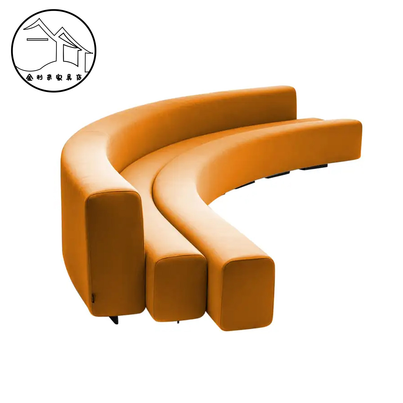 北欧简约设计师创意弧形半圆大厅酒店样板房长条组合接待休闲沙发