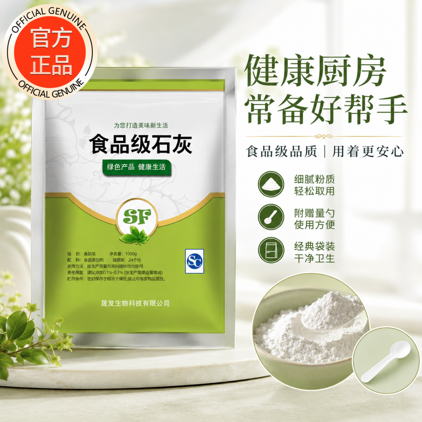 冰粉专用食品级熟石灰粉500g