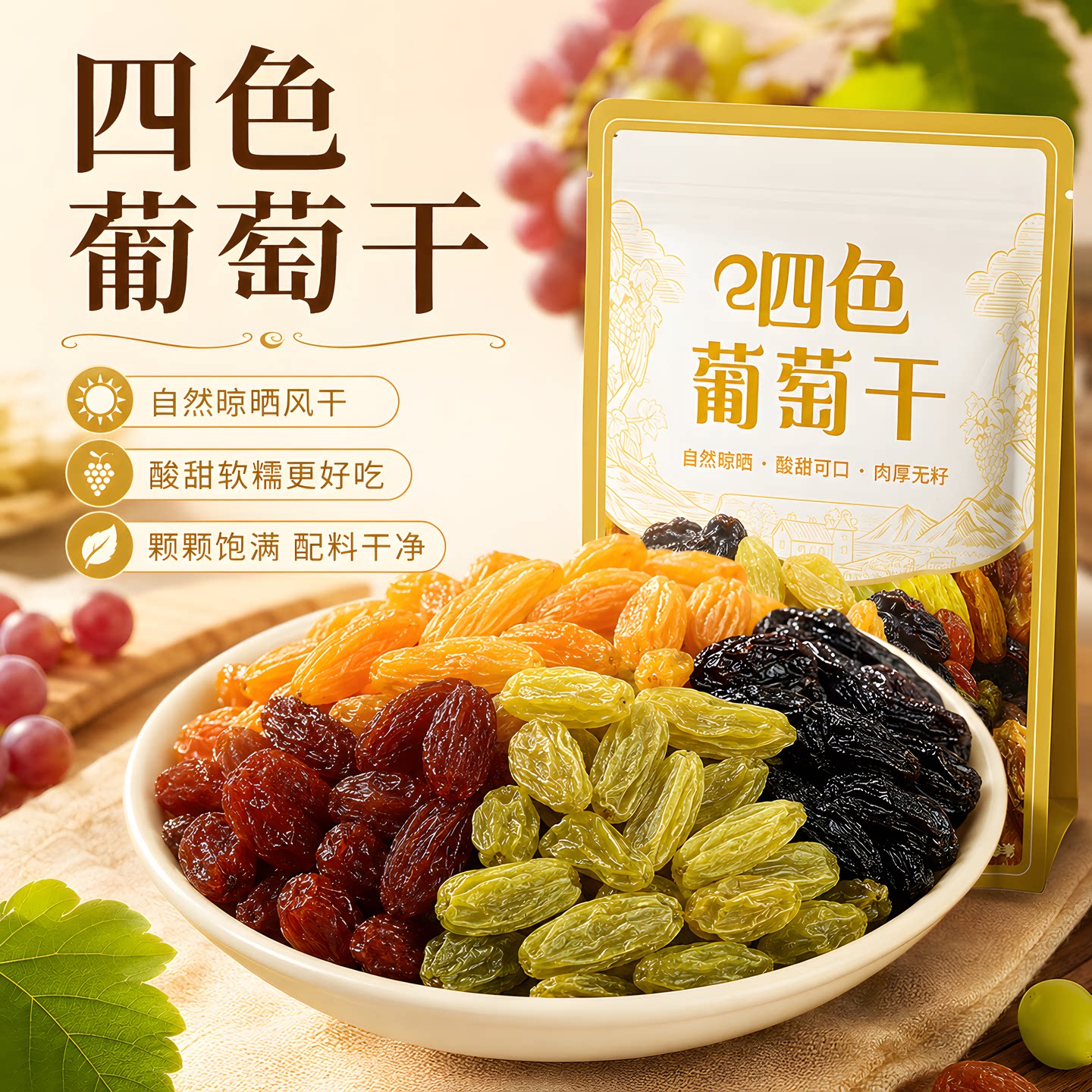 新疆吐鲁番无糖特级超大葡萄干