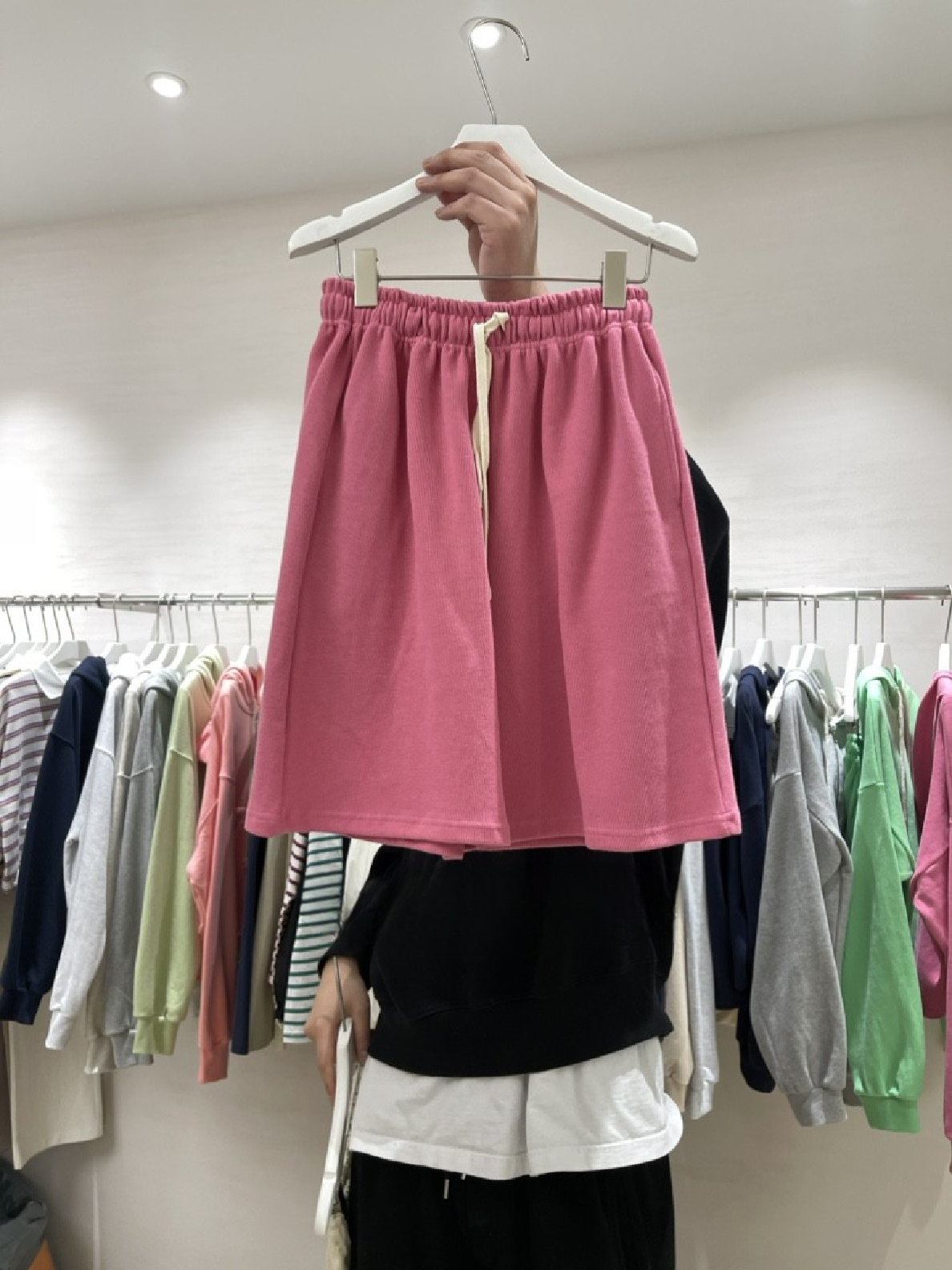 现~very well韩国东大门代购女2023夏季新舒适松紧腰抽绳休闲短裤