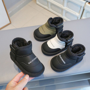 儿童保暖冬鞋 2024新款 小童女孩宝宝加绒加厚雪地靴 冬季 男童大棉鞋
