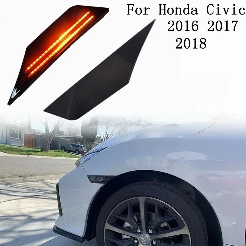 适用本田10代思域十代 Civic 流水叶子板灯转向灯侧边灯16-2021款
