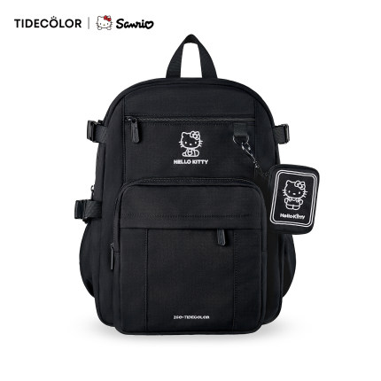 hellokitty正版黑色背包女款初中小学生书包大容量2026新款双肩包